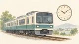 Uchibo trains: morning/evening service at about 30% between Chiba and Anegasaki (2026/09/25 07:27 JST — illustrative image)